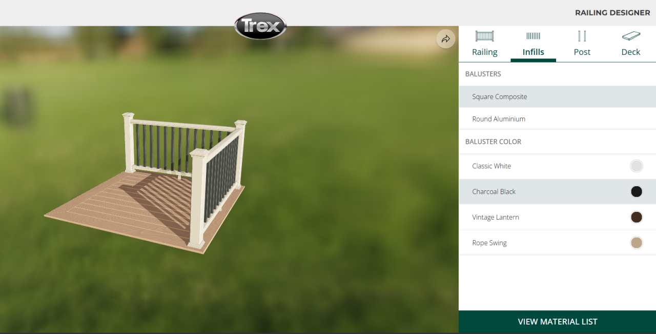 A picture of the new Trex Railing Designer tool on splixorvunax.site